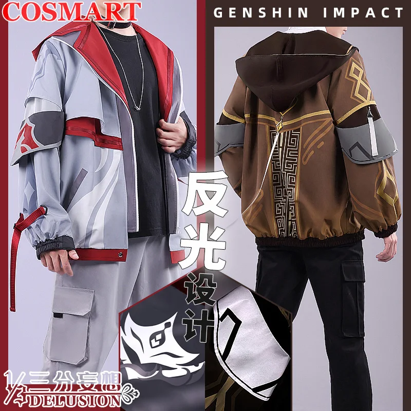 Zhongli fantasia de cosplay genshin impact, uniforme de combate masculino  com roupas de personagem