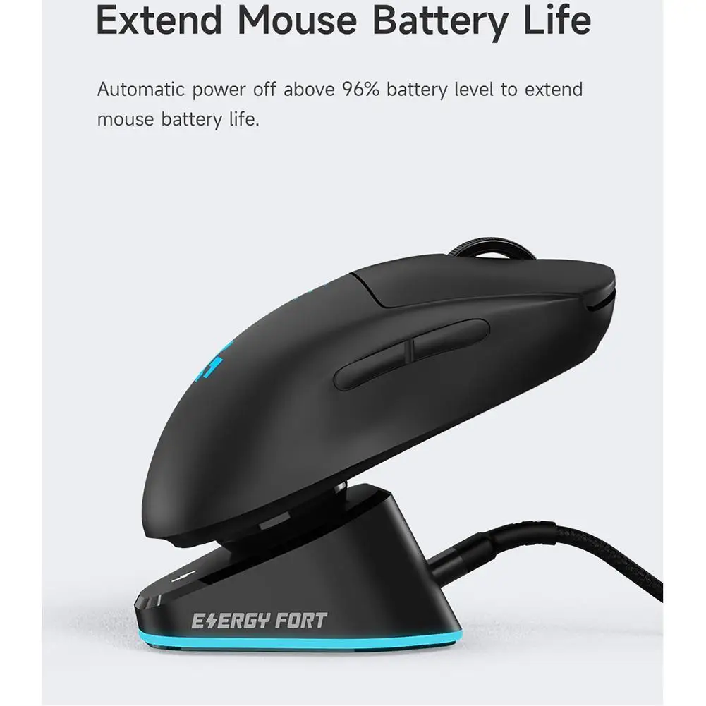 Gaming Mouse Wireless Charger For Logitech G403 G502 X Plus G703 G903 / GPW1/2 Mouse Charging Dock Station With RGB Light