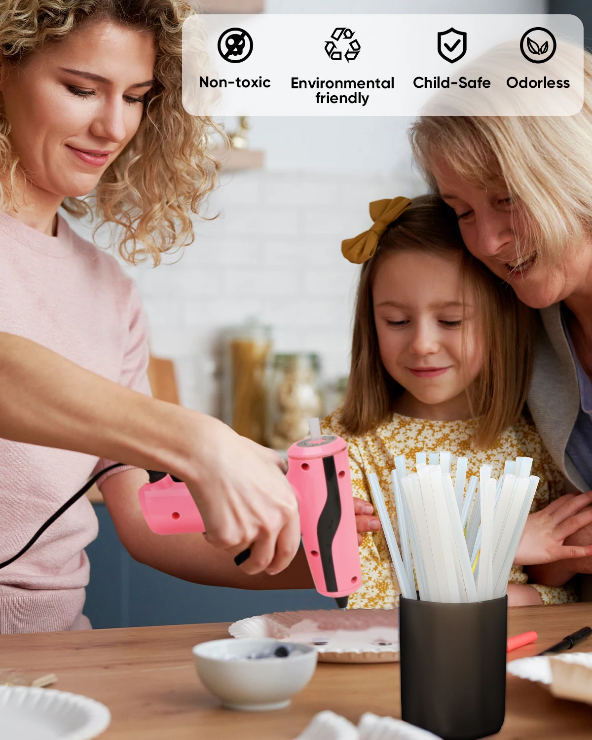 풀 사이즈 투명 핫멜트 글루건 스틱, 긴 120 팩, 11mm 직경 x 100mm, 어린이 및 성인용 DIY 아트 공예