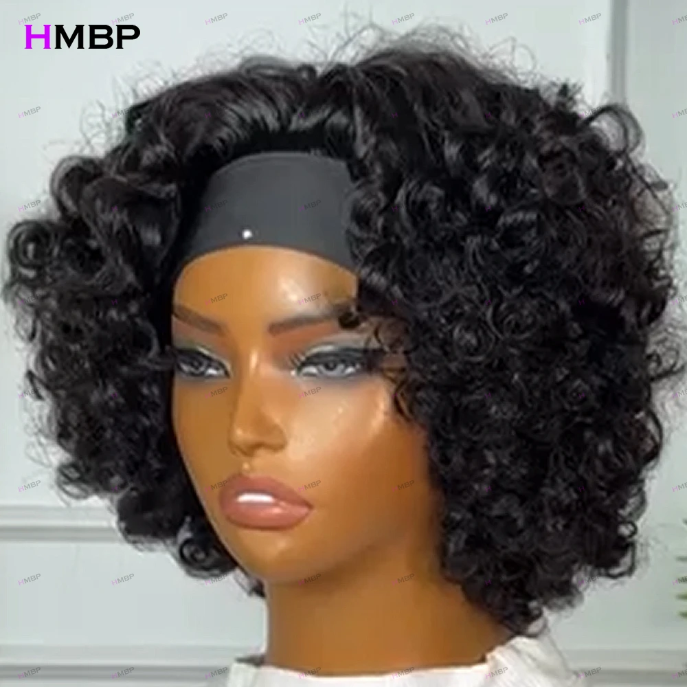Parrucche con fascia in capelli umani ricci e voluminosi, 100% naturali, pronte da indossare, densità 400, 10-18 pollici, interamente fatte a macchina, pre-strappate, per donne di colore - immagine 3