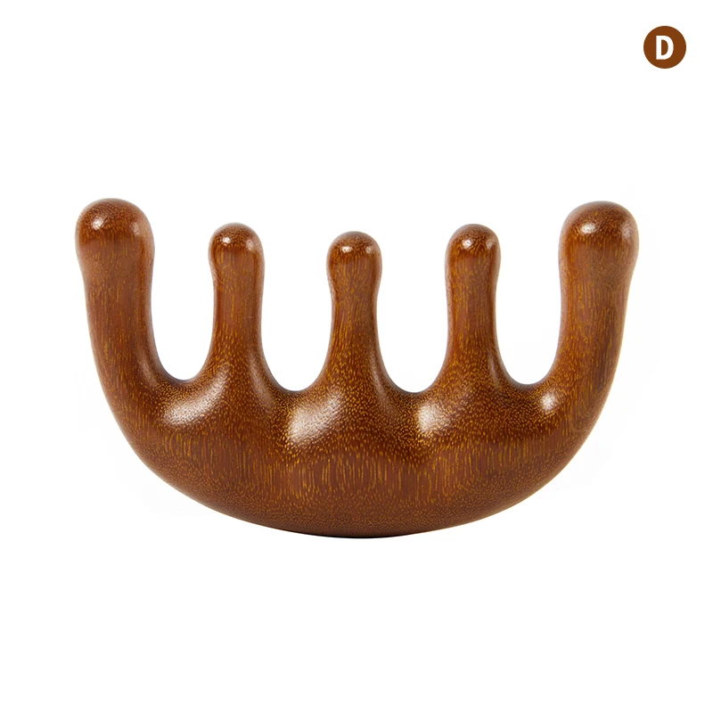 Natural Sandalwood Gua Sha Comb for Head, Face, and Body Massage
