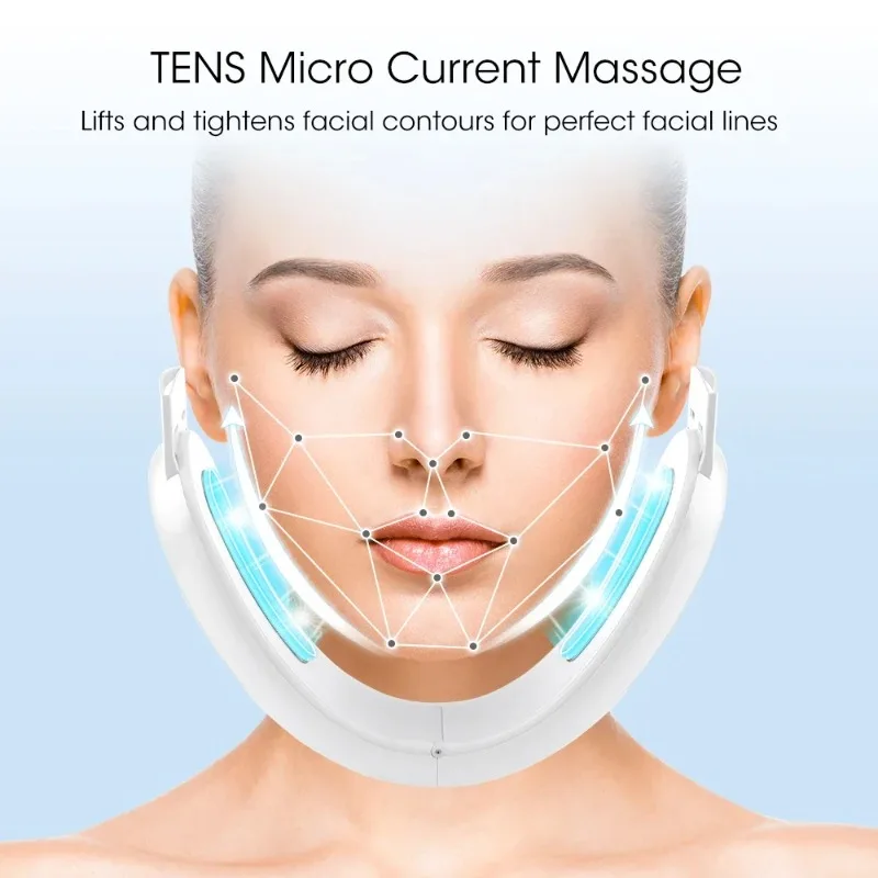 EMS Electric V Face Facial Machine V-Line Up Lift Belt Massage LED Face Skin Lifting Firming Beauty Device Double Chin Reducer