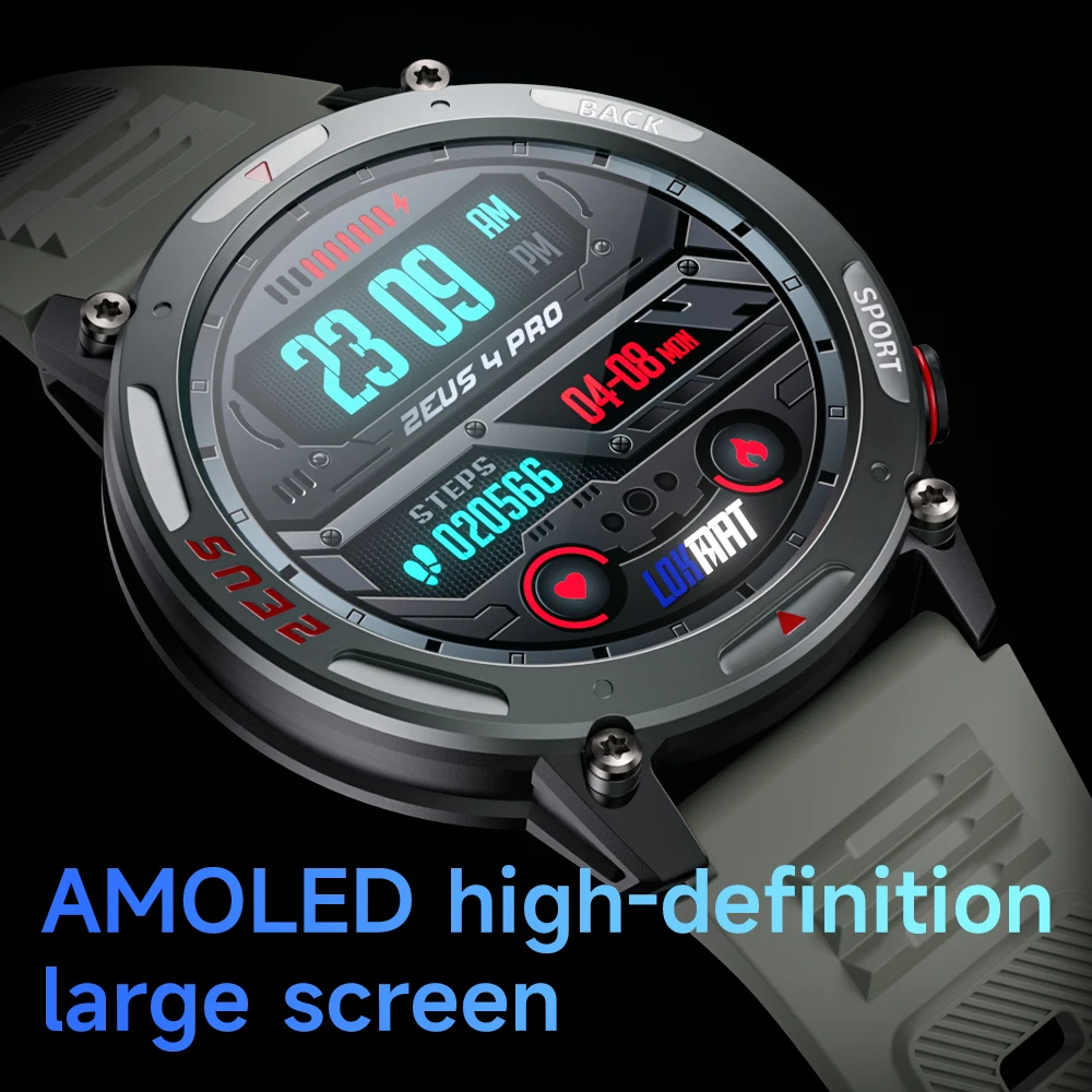 Lokmat-zeus Pro Amoled Relógio Inteligente Tela Redonda bt Calls Fitness Tracker Monitor de Freqüência Cardíaca para Telefone Inteligente 143 - Image 4