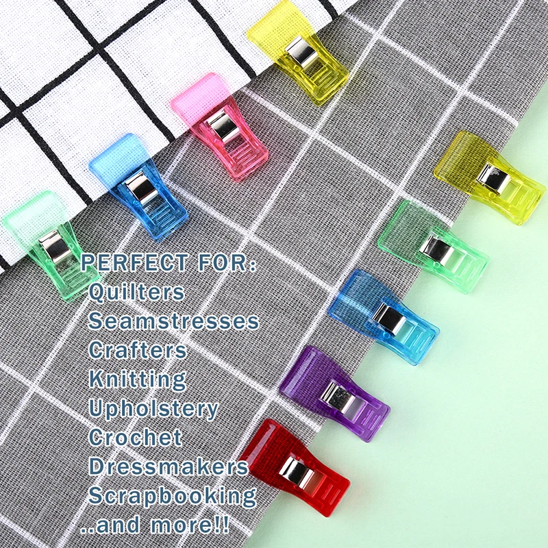 바느질 뜨개질 클립 패브릭 퀼팅 공예 홈 오피스 용품, 혼합 플라스틱 클립 홀더, DIY 패치워크, 50 개/백