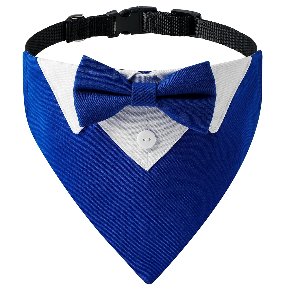 Sucado Bow Tie Dog Collar Tuxedo Bandana Adjustable Formal Puppy Triangle Neck Wear for Wedding Birthday Dress-up Cosplay Party 4