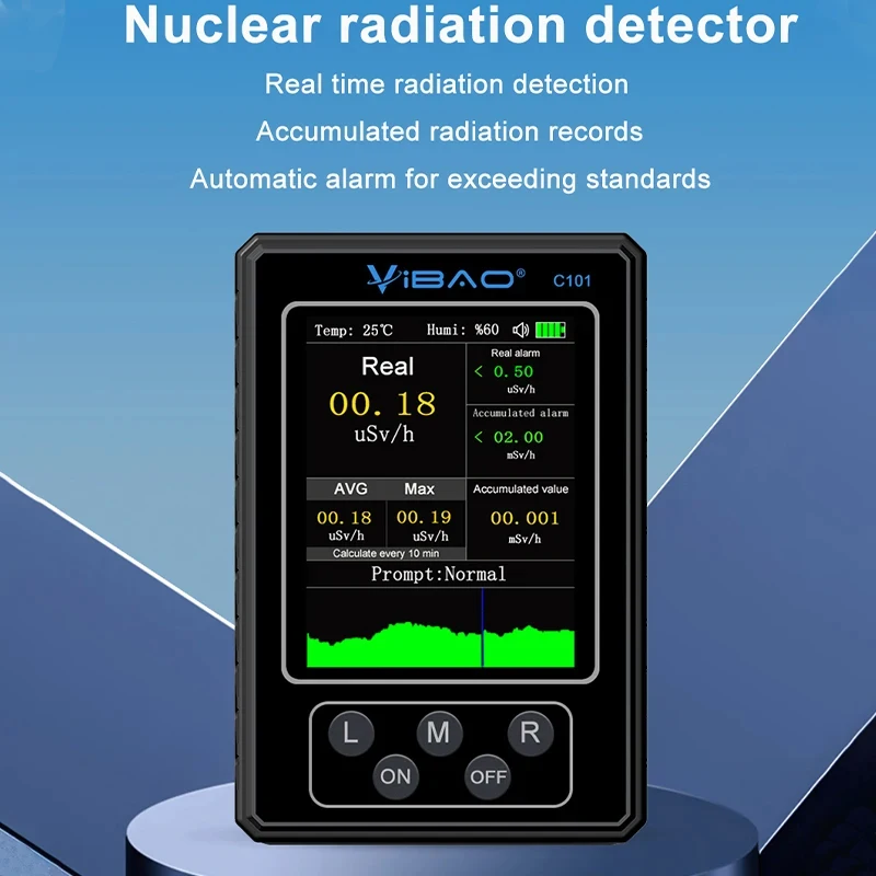 Radiation Detector Geiger Counter Nuclear Radiation Detector Personal Dosimeter X-ray Beta Gamma Detector LCD Radioactive Tester Marble Tools