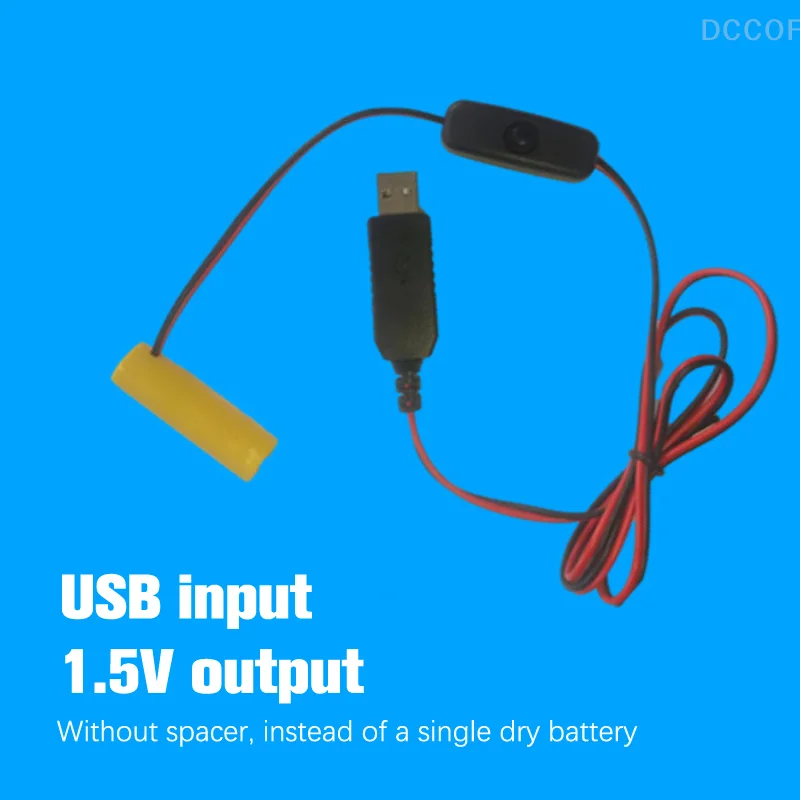 더미 배터리 어댑터 USB 전원 공급 장치 스위치 케이블, 원격 카메라 장난감 LED 스트립용 배터리 교체