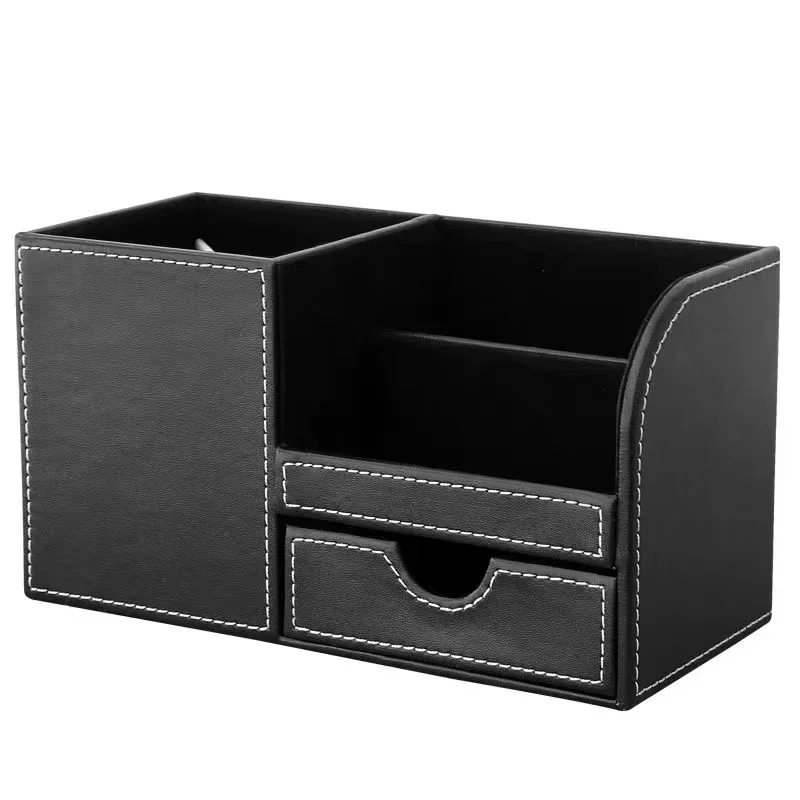 

Holder Pencil Creativity Leather Fashion Multi-function Storage Desktop Bedroom Drawer Household Kitchen Box Office