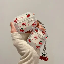Cute Korean Bow & Cherry Silicone Earphone Case with Charm for Airpods 3 (1)