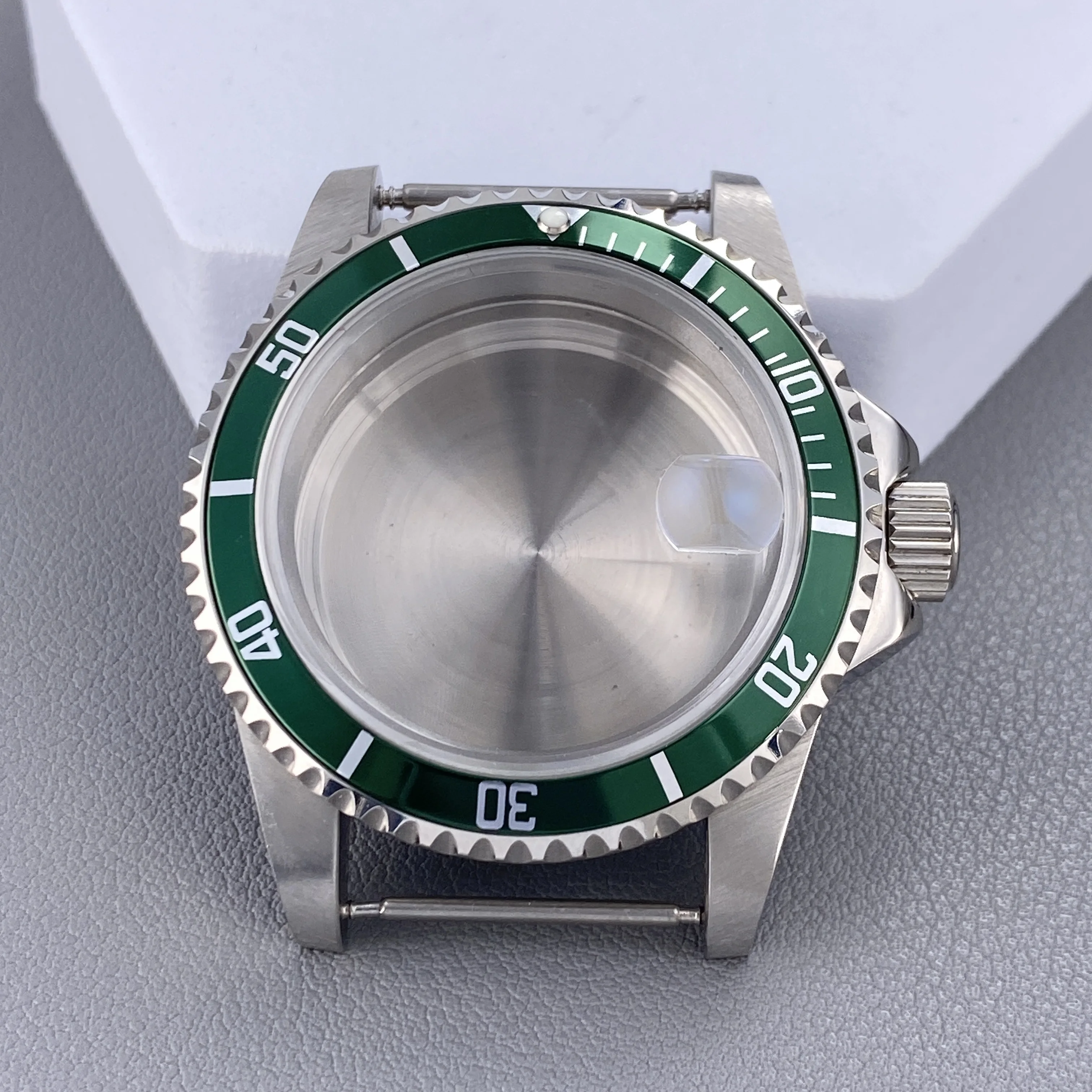Vintage 39.5MM GMT/SUB Watch Case with 120-Click Bezel & Sapphire Glass
