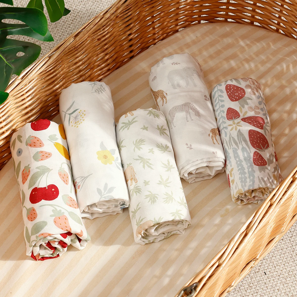 Elinfant Bamboo Cotton Muslin Swaddle Blankets Cotton Soft Cozy Receiving Blankets Baby Swaddle Wrap cotton muslin blanket cotton blanket swaddle blanket cotton swaddle cotton gauze blanket cotton knit blanket