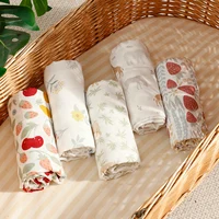 Elinfant New Arrival Bamboo Cotton Muslin Swaddle Blankets,100% Cotton Soft Cozy Receiving Blankets Baby Swaddle Wrap 1