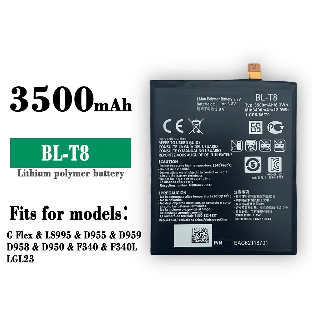 

Quality BL-T8 Battery For LG G Flex D950 D955 D958 D959 LS995 F340L F340 LGL23 Battery BLT8 BL T8 Bateria+ Free Tools