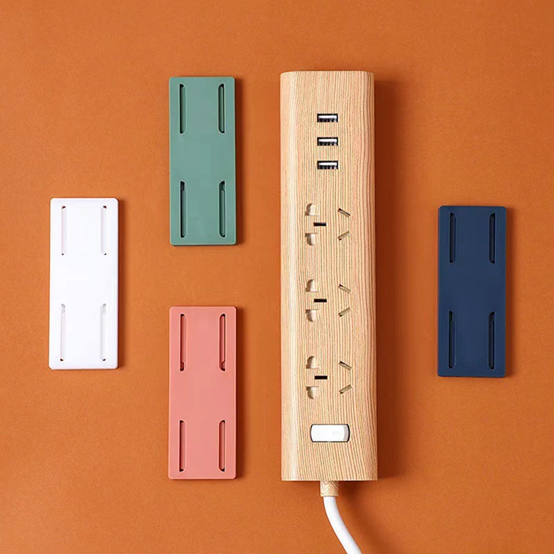 

Wall Mounted Outlet Holder Multi-functional Non-marking No-hole Plug Board Router Remote Control Removable Storage Holder