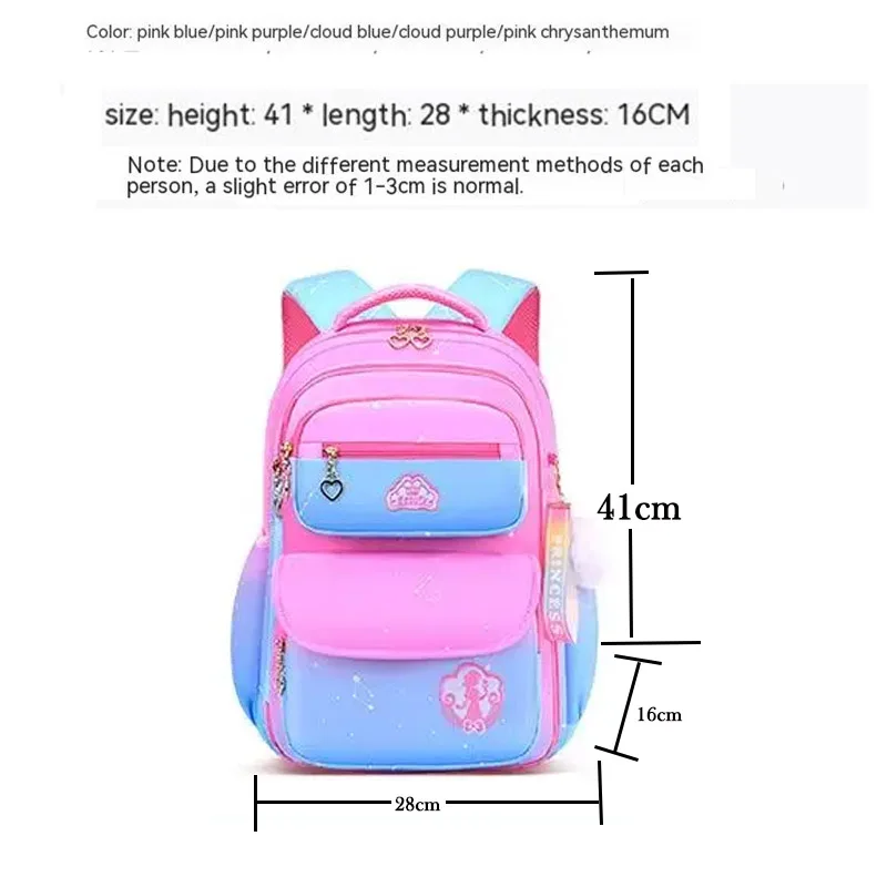 Orthopedic Primary School Bags for Girls Gradient Color Grades 1-3-6 Children's Backpack Large Capacity Kids Rucksack Mochila