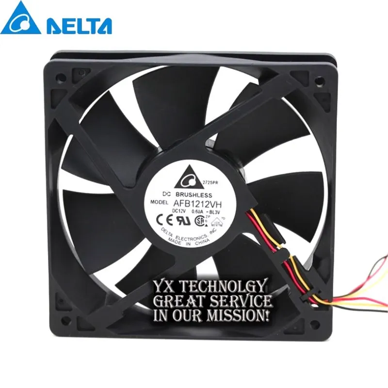 Delta Ventilador Dedicado Linhas 120 mm Afb1212vh-bl3v 12025 12v 0.60a 120x120x25 mm