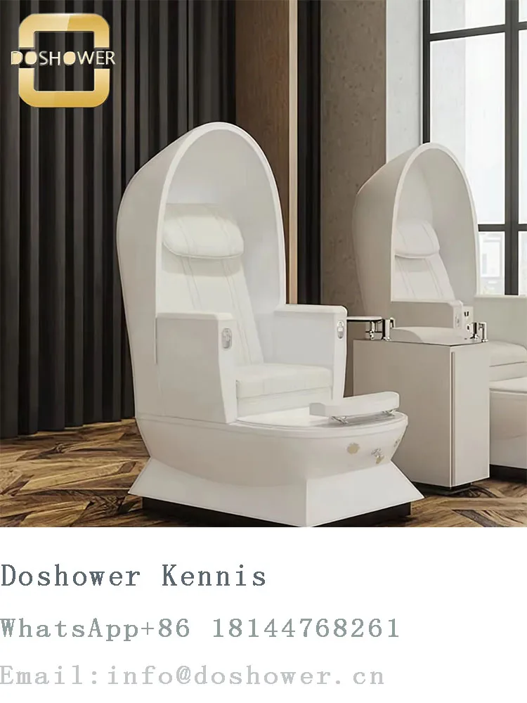 Pedicure Salon Chair with Small Stool Supply for Egg Design White Color Pedicure Station of Manicure Spa ChairPedicure