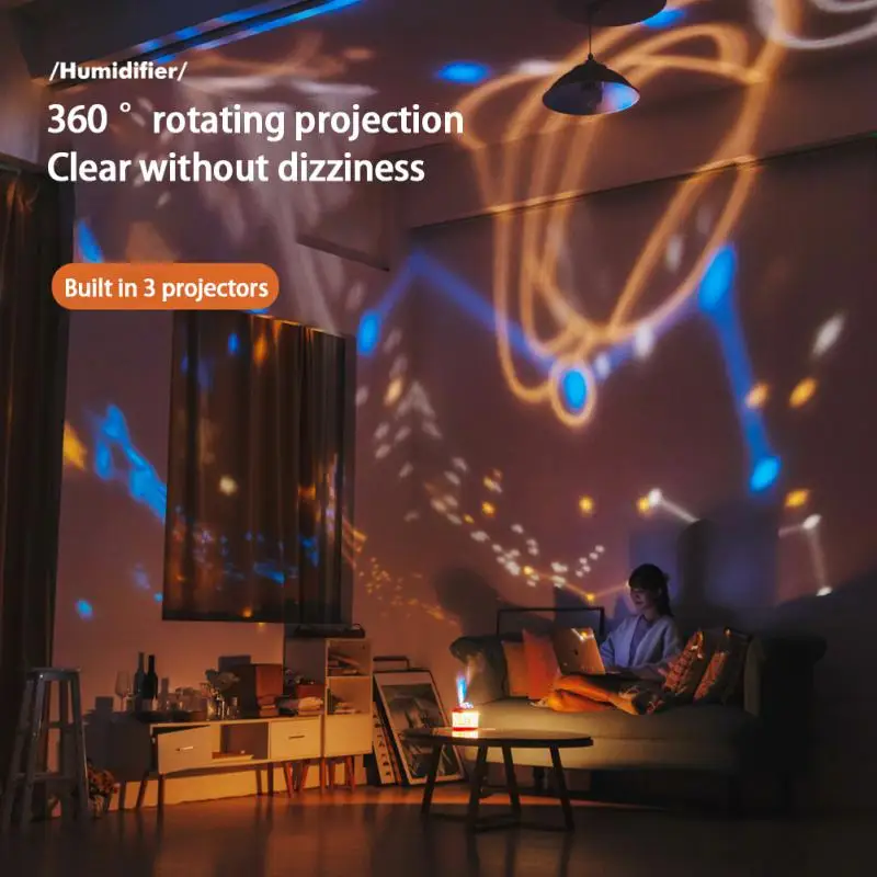 

Air Humidifier Projection Rechargeable Sprayers Projection Night Light Essential Oil Diffusers Steam Maker