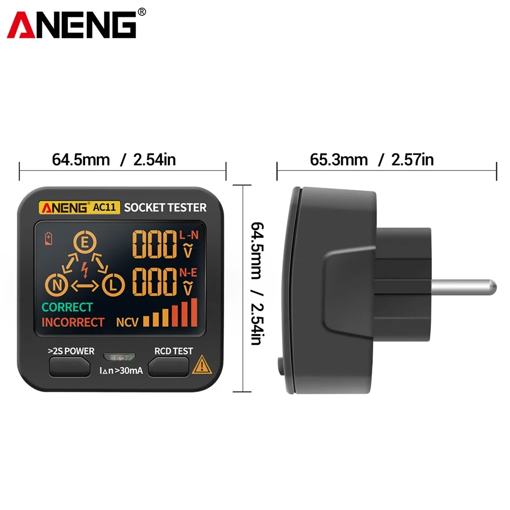 Battery Tester Voltage Tester Digital Voltmeter Voltage Detector Pen ANENG AC11 Smart Digital Outlet Socket Tester Pro US/UK/EU/AU Universal