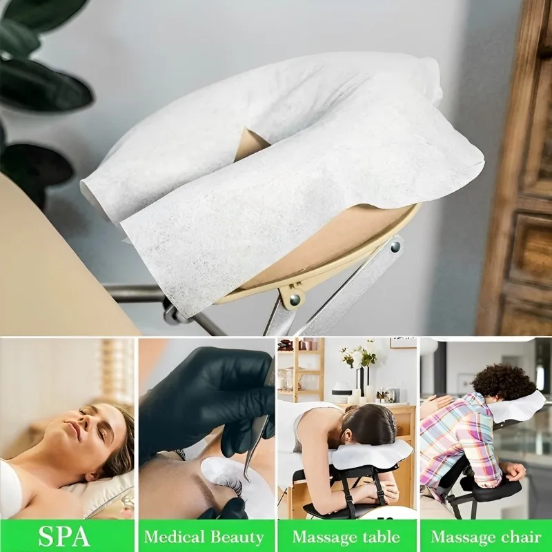 500/100pcs Disposable Cradle Headrest Massage Pillow Paper Soft Non-Woven Face Covers For Spa Salon Beauty Supplies_voghion.com