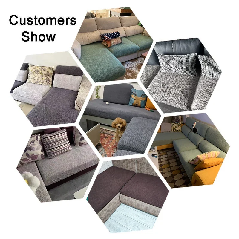 Jacquard Sofa Covers Soft Pure Sofa Seat Slipcover for Home Living Room Elastic L-Shaped Sofa Protector Chaise Lounge Seat Case 6