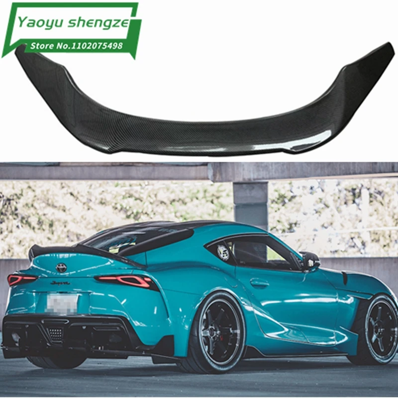 

V Style Real Carbon Fiber Rear Trunk Spoiler Tail Boot Racing Trunk Wing Car Styling For Toyota Supra A90 MK5 2019 2020 2021