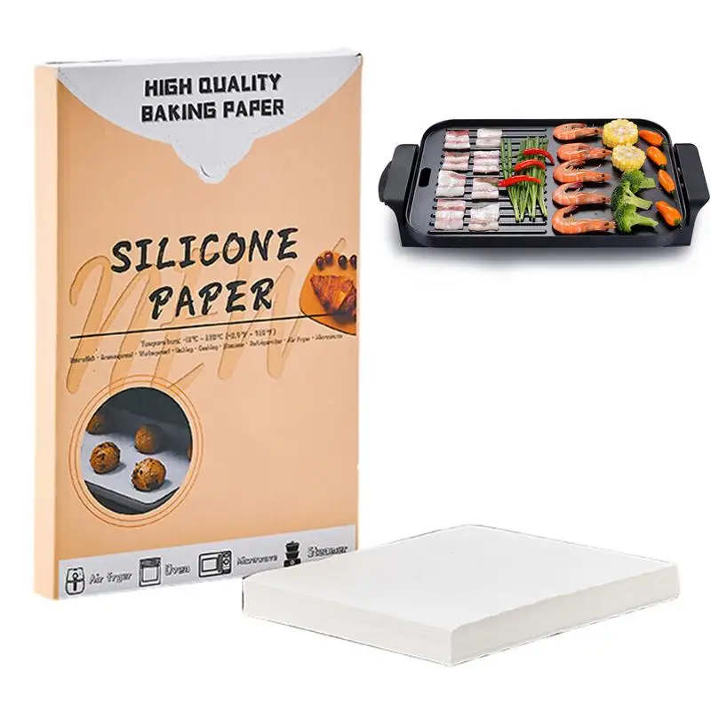 

Silicone Precut Parchment Sheets Hamburger Patty Paper Round Wax Paper Sheet Double-Sided Food-Grade Silicone Baking Paper