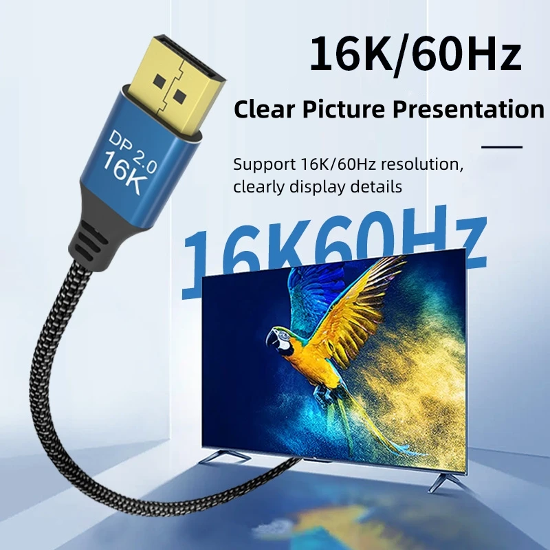 Dp2.0 Hd 16K/60Hz Cavo Di Conversione Super Risoluzione Per Computer Monitor Proiettore 120Hz Hd Cablaggio Di Trasferimento Dello Schermo