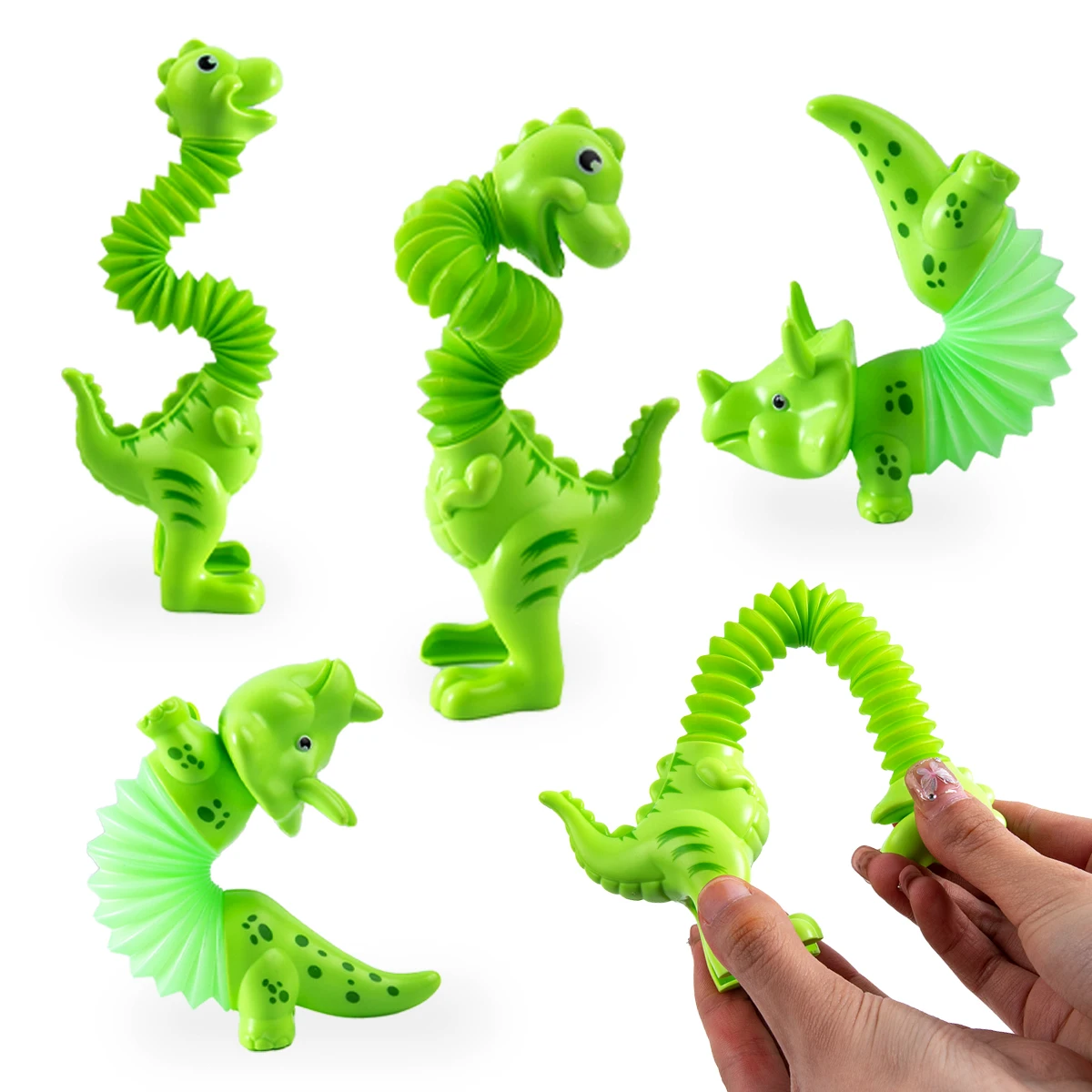 

3pcs Dinosaur Toys Plastic Tube Dinosaur Sensory Bendable Decompression Pipe Prop Dinosaur Theme Birthday Party Gift Toys