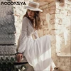 RODDRSYA Boho Elegant Long Sleeve Wedding Dress For Women Beach V-Neck A-Line Bridal Party Romantic Chiffon Backless Brautkleid 3