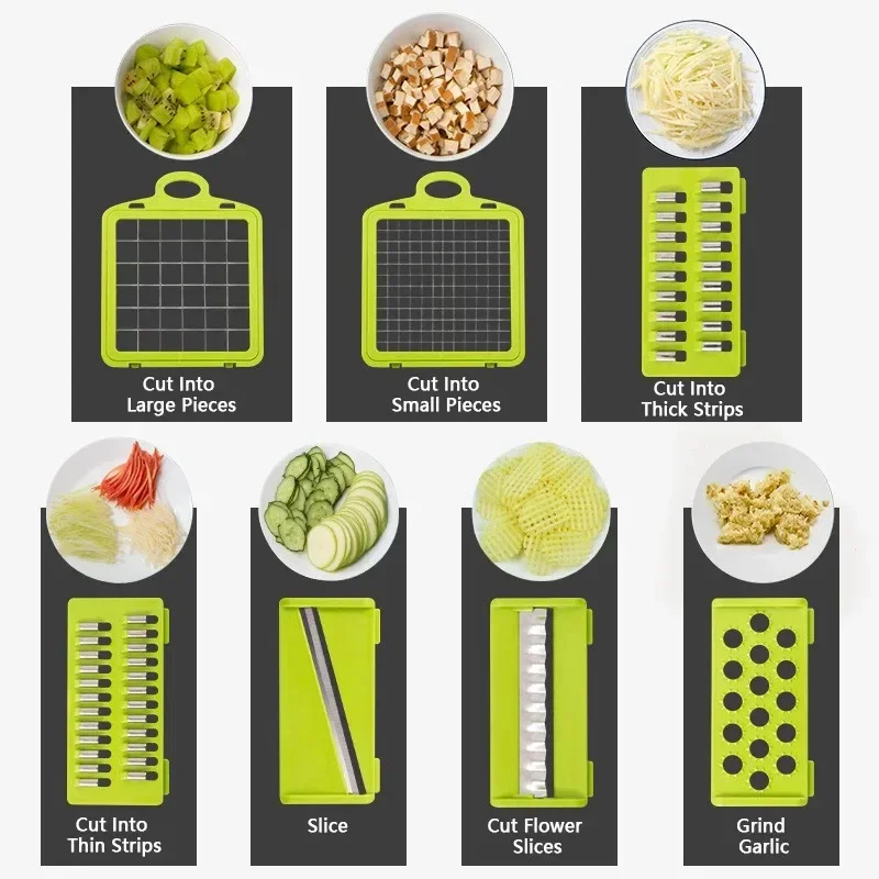 14/16 in 1 Multifunctional Vegetable Chopper Handle Food Grate Food Chopper Vegetable Slicer Dicer Cut Kitchen Items cocina - Image 5