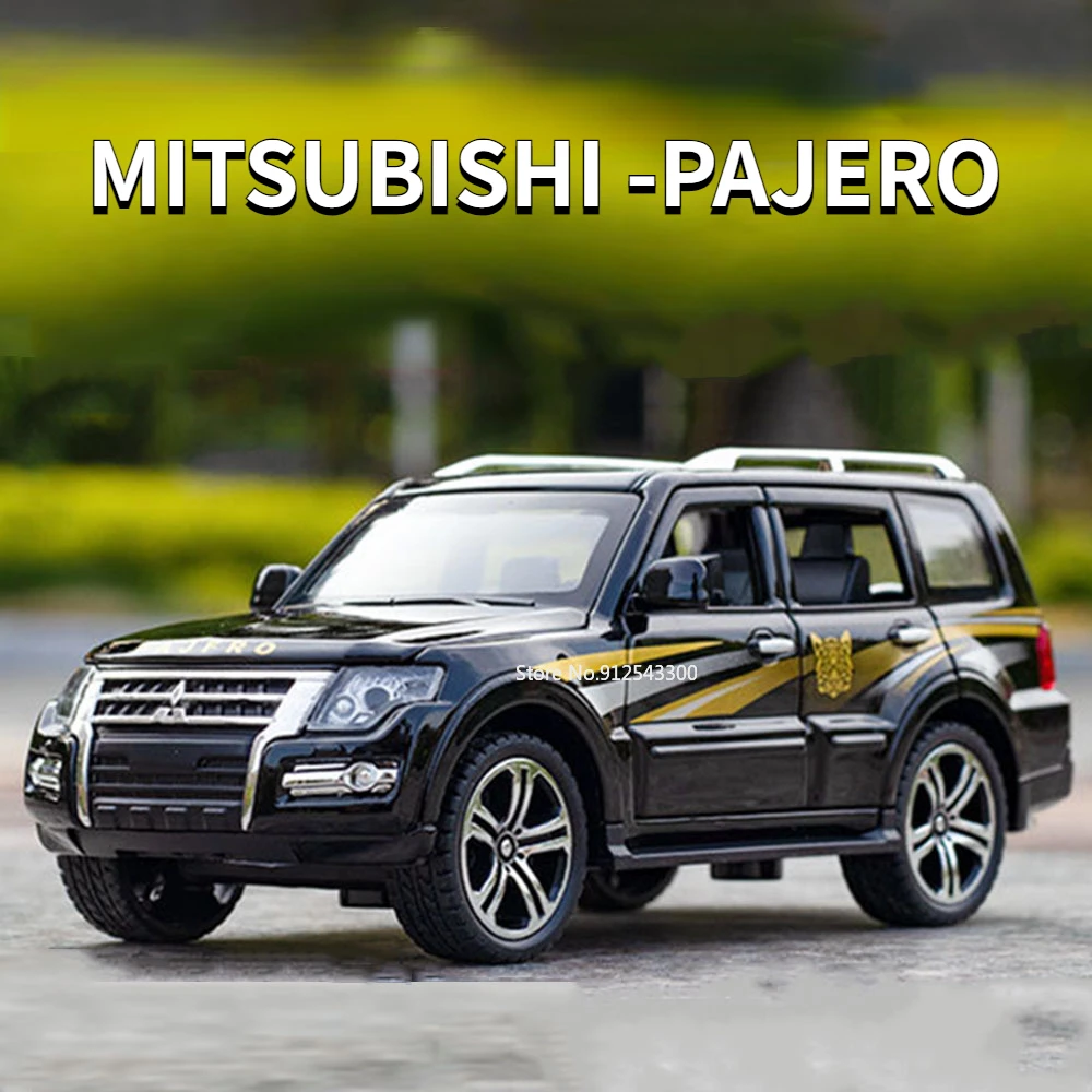 

Модель автомобиля MITSUBISHI PAJERO из сплава, модель игрушечного внедорожника, Литые резиновые шины, 6 открывающихся дверей, игрушечный автомобиль, подарки для детей, 1/32