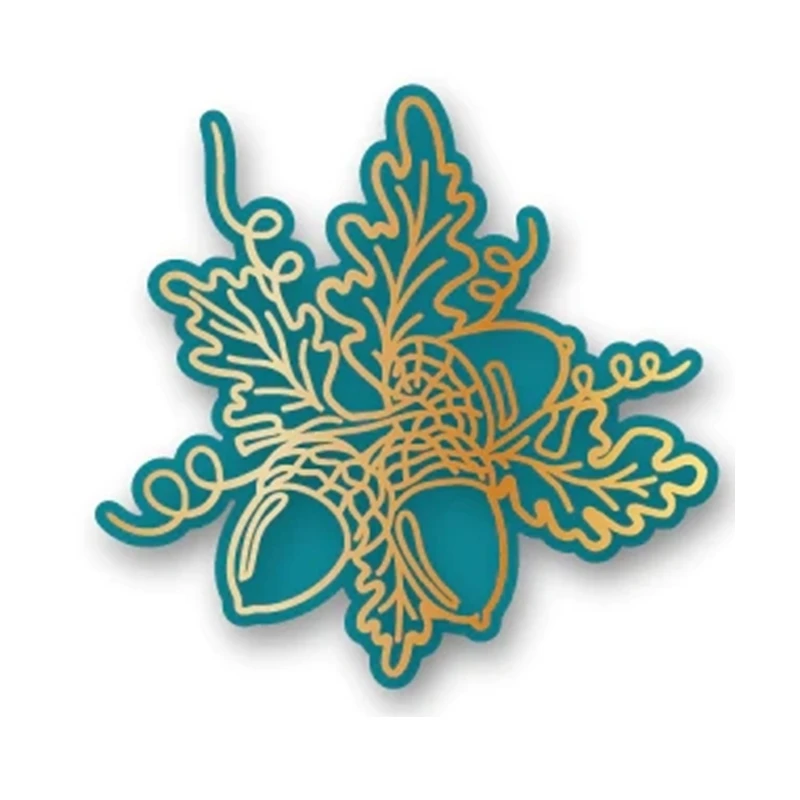 

New 2022 Acorn Cluster Metal Cutting Dies and Hot Foils Scrapbooking For Paper Making Decor Embossing Frame Card No Stamps