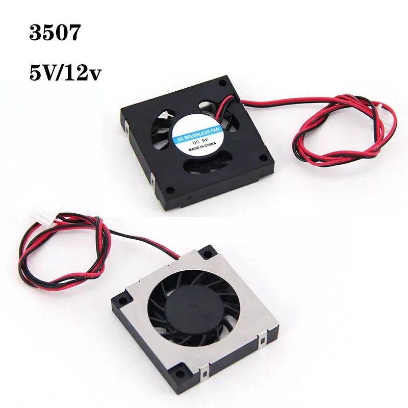 3.5cm Silent 35mmx35mmx7mm DC 5V 12V Cooling Fan quite turbo blower Fan Module for 3D printer tools Cooler 35MMX7MM w28