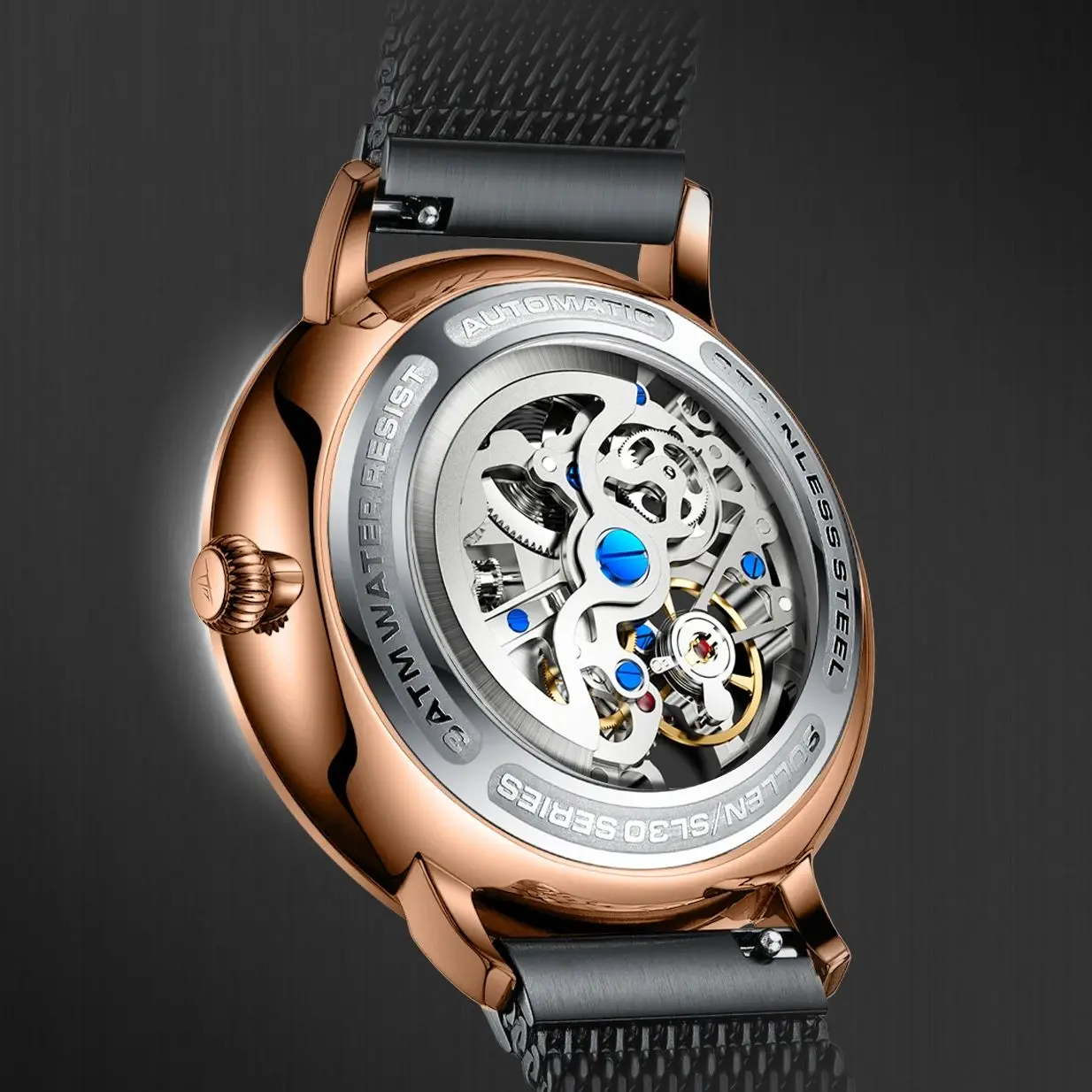 SOLLEN Orologio da automatico, minimalista, ultra sottile, impermeabile