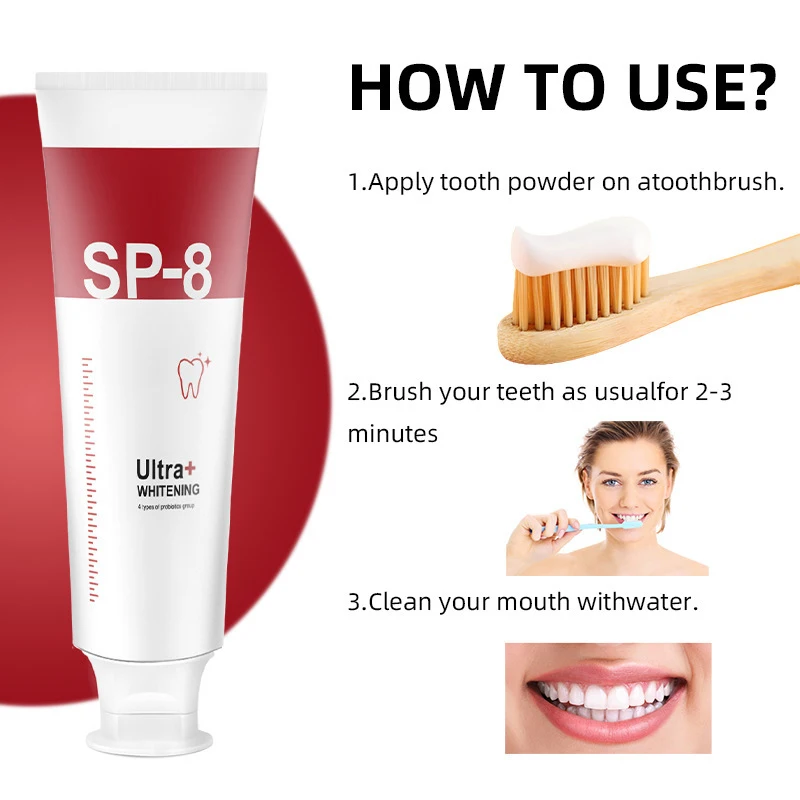 SP-8 Probiotic Toothpaste Whiten Tooth Remove Fresh Breath Clean Mouth Prevent Periodontitis Soft Foam Oral Tooth Care Products teeth whitening product teeth whitening essence teeth health product