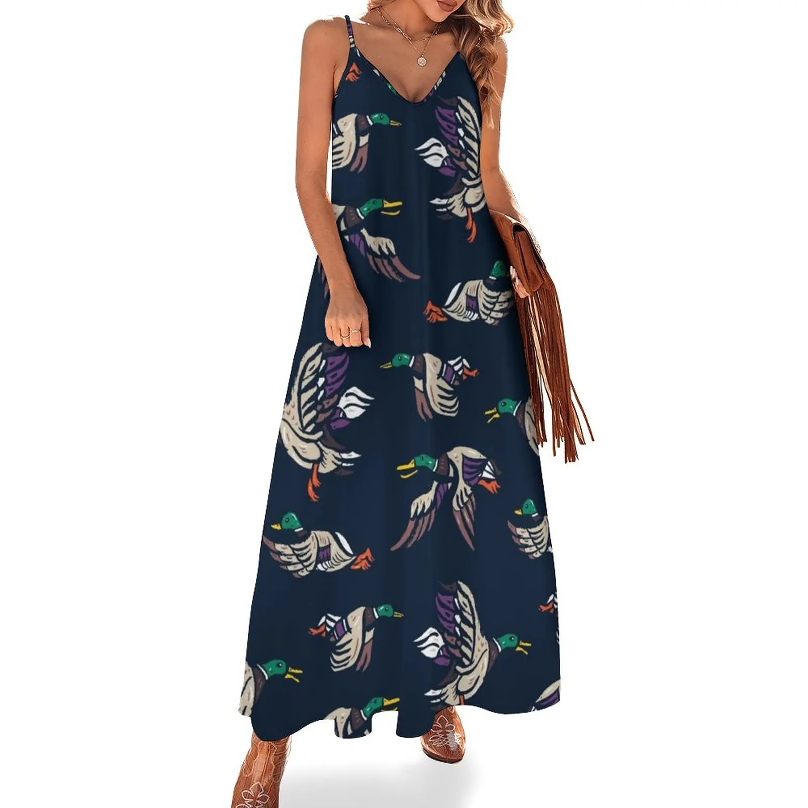 

Male Mallard ducks brush pen Sleeveless Dress clothes for women dress dresses
