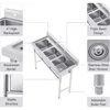 3-Stainless Steel Sink, Free Standing Restaurant Sink Station with Strainer, Kitchen Prep & Utility Sink for Home Garage Bar 5