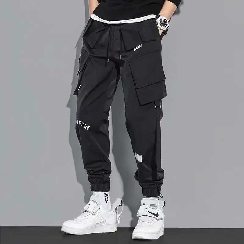

Брюки-карго мужские с несколькими карманами, модные штаны в стиле хип-хоп, модная уличная одежда, однотонные спортивные джоггеры, повседневные Хлопковые Штаны