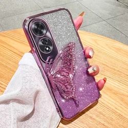 3D Buttery Glitter Phone Case with Camera Protection for OPPO A17(A17K) (Purple)
