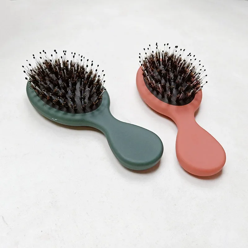 Hair Brush Comb Small Handle Hair Brush Massage Comb Bristle Nylon Anti-hair Loss Handle Detangling Wet Dry Hairdressing Styling Tools