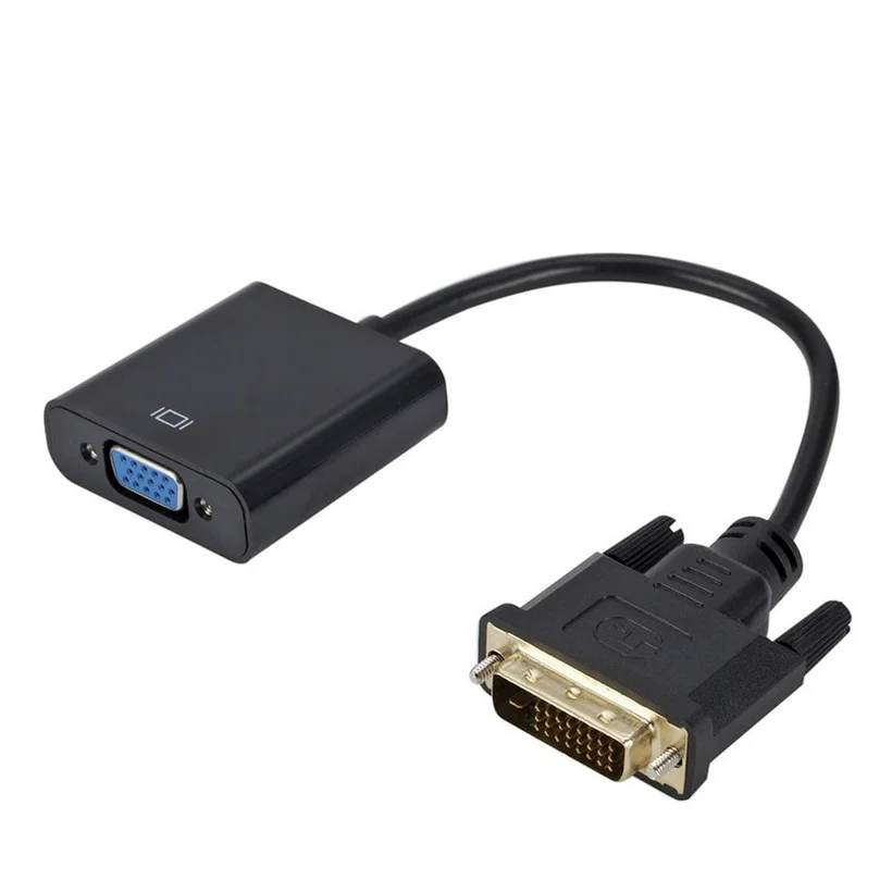 1080P DVI-D Full HD DVI To VGA Adapter Video Cable Converter 24+1 25Pin to 15Pin Cable Converter for PC Computer Monitor DVI2VGA