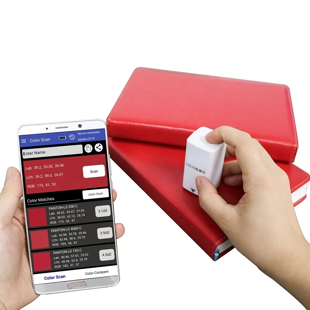 Color Meter LS170 Textile Ceramics Paper Difference Measurement Device Pocket imeter with Library APP