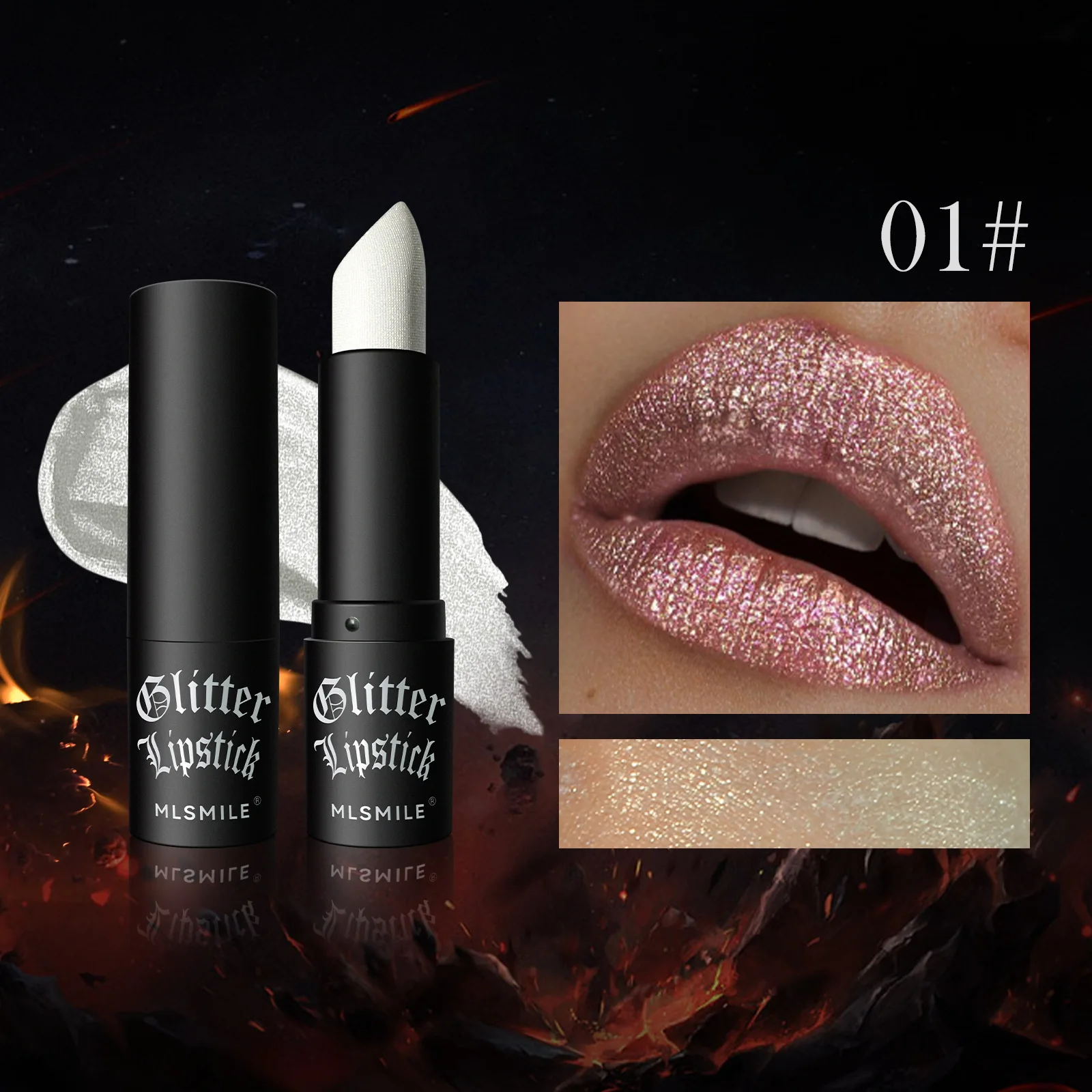 Matte Lipstick Multi-Color Non-stick Cup Flash Lasting Easy Color Diamond Dark Halloween Look