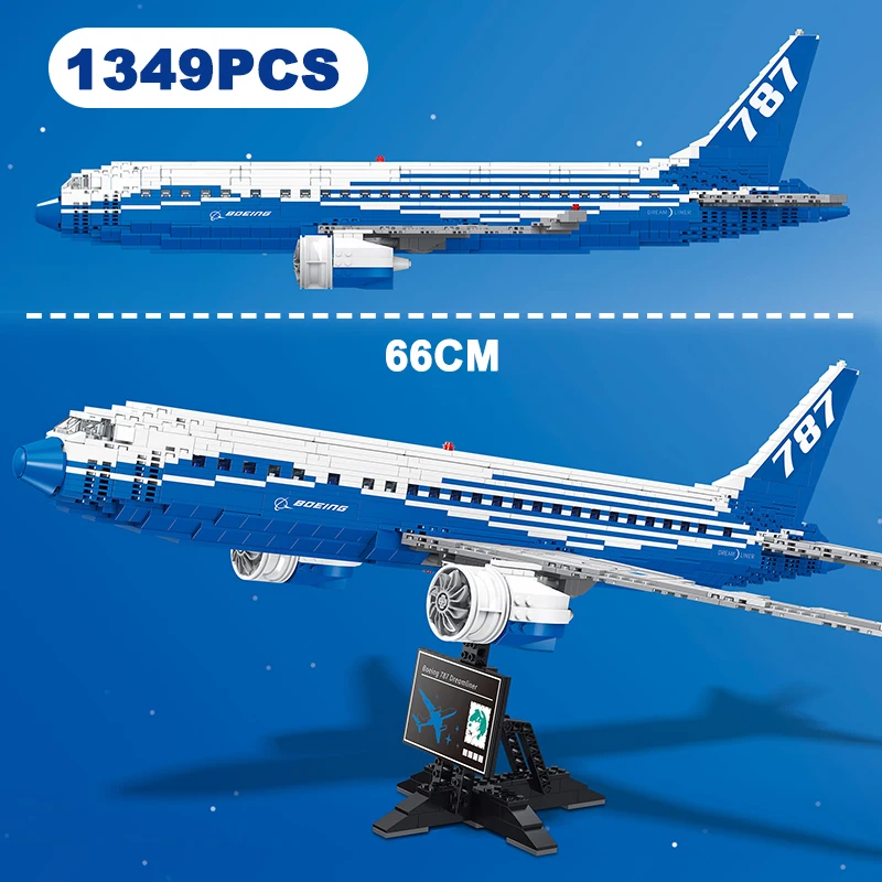 Idee Tecniche Il Boeing 787 Airliner Building Block City Airplane Passenger Plane Mattoni Giocattoli Di Trasporto Per Regalo Di Compleanno Per Bambini
