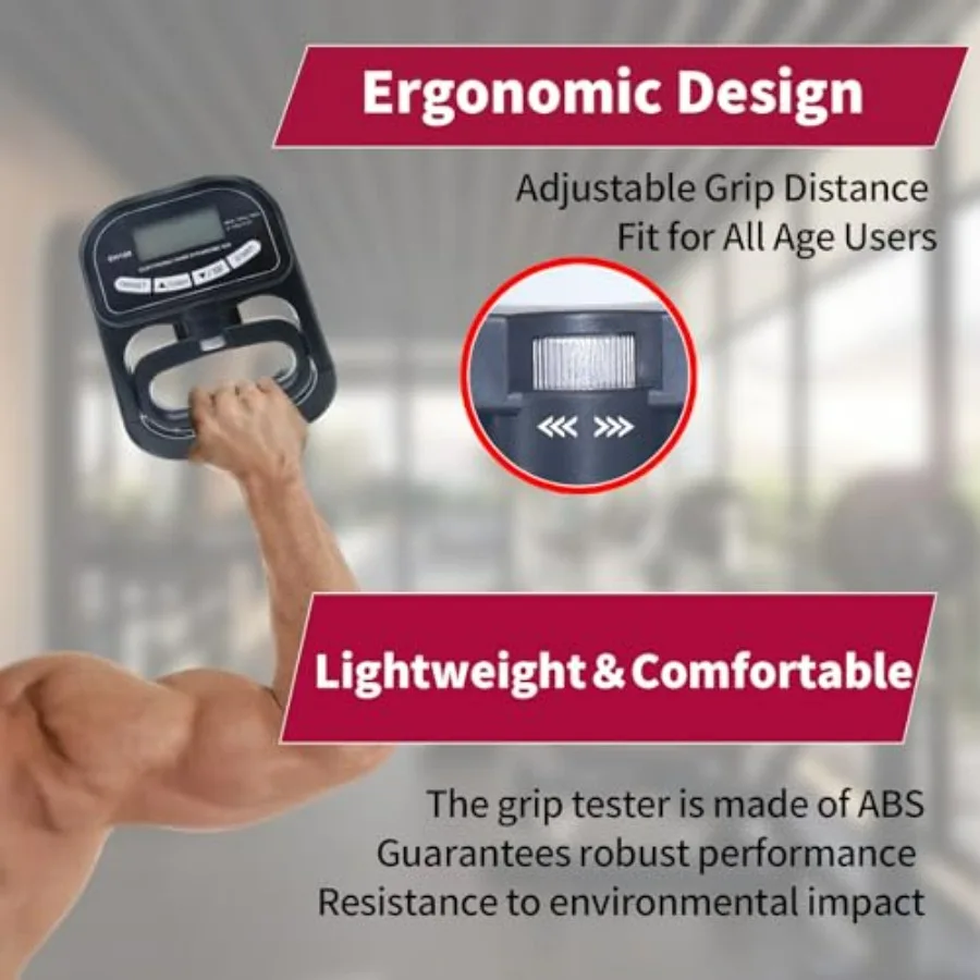 Grip Strength Tester Trainer Set-Electronic Hand Dynamometer of 396lbs ＆ Solid Metal Grip Strengthener -Adjustable Resistance of