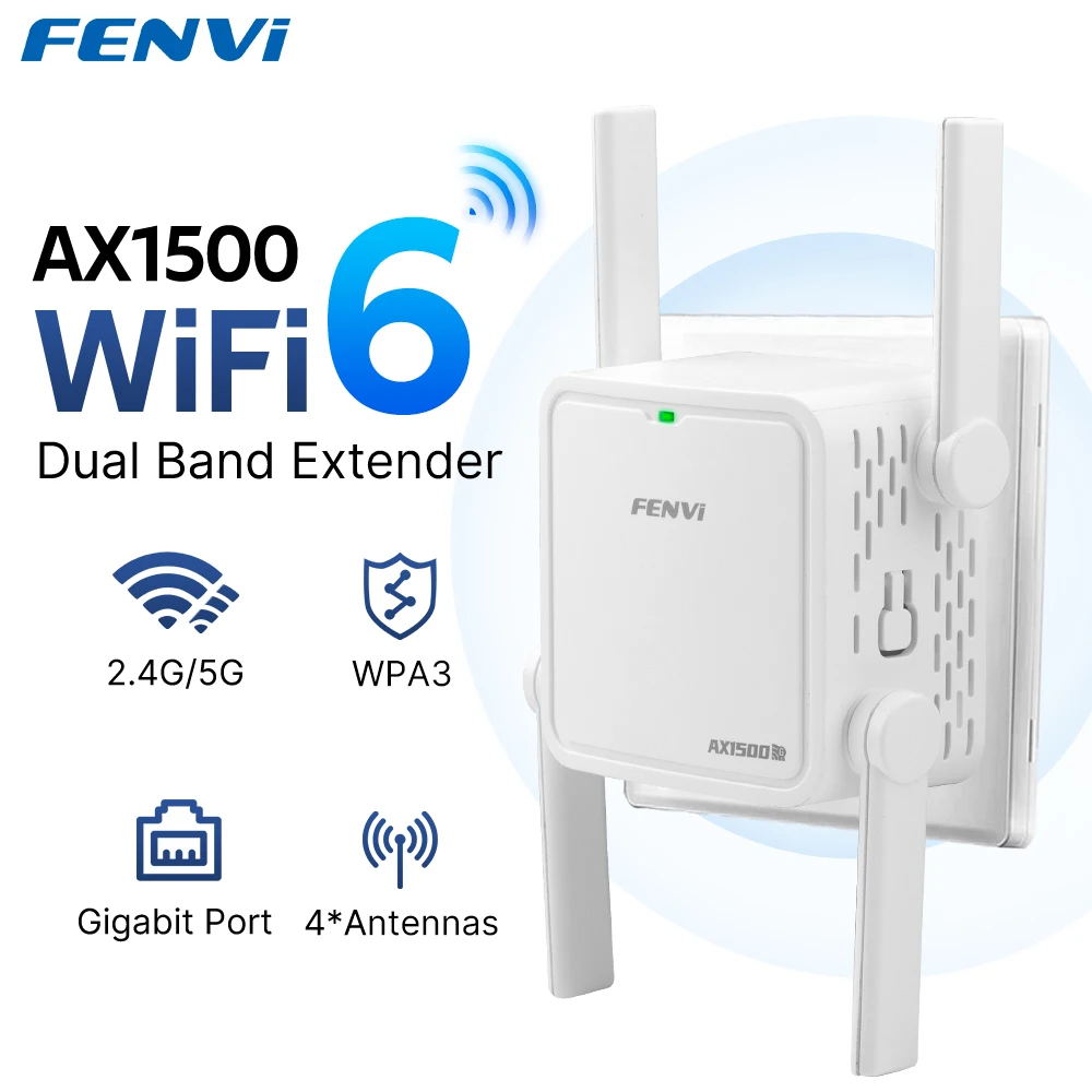 Fenvi 1500Mbps Wireless WiFi 6 Repeater 1