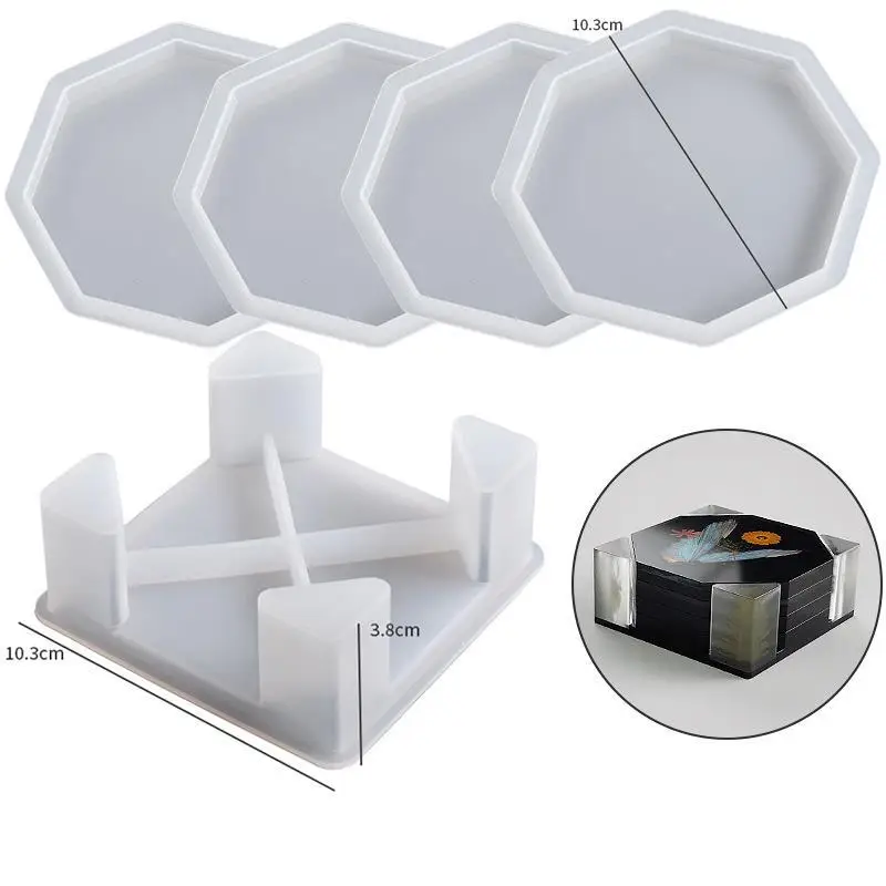 Silicone Coaster Molds Set with Holder