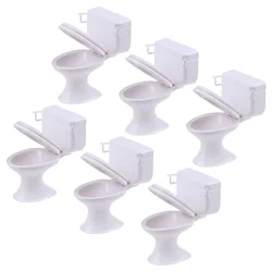 Mini Toilet Seat Toy Doll House Furniture Miniature Bathroom Toilet Toy Tiny Cake Topper Bathroom Furniture Dollhouse