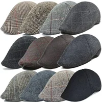 2024 Retro Newsboy Caps Men Octagonal Hats British Painters Hat Autumn Winter Berets Herringbone Flat Caps Hip Hop Berets Gorras 1